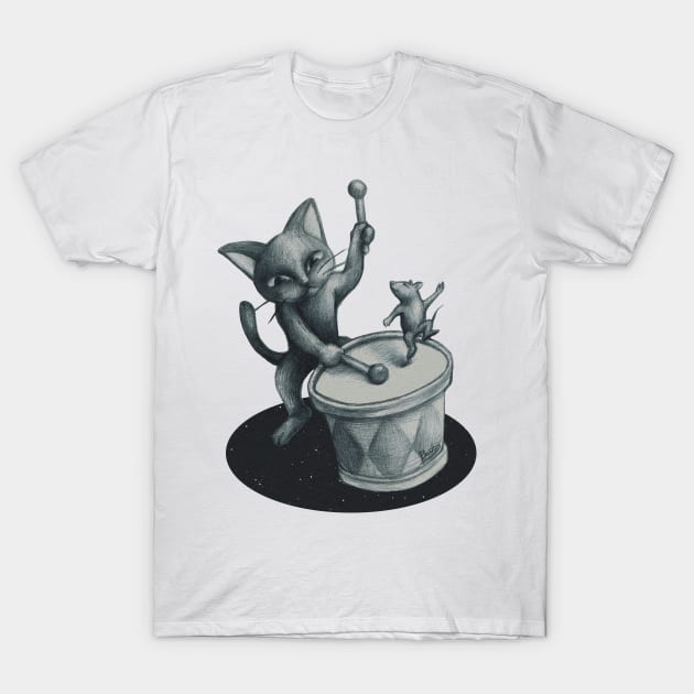 Drum T-Shirt by BATKEI